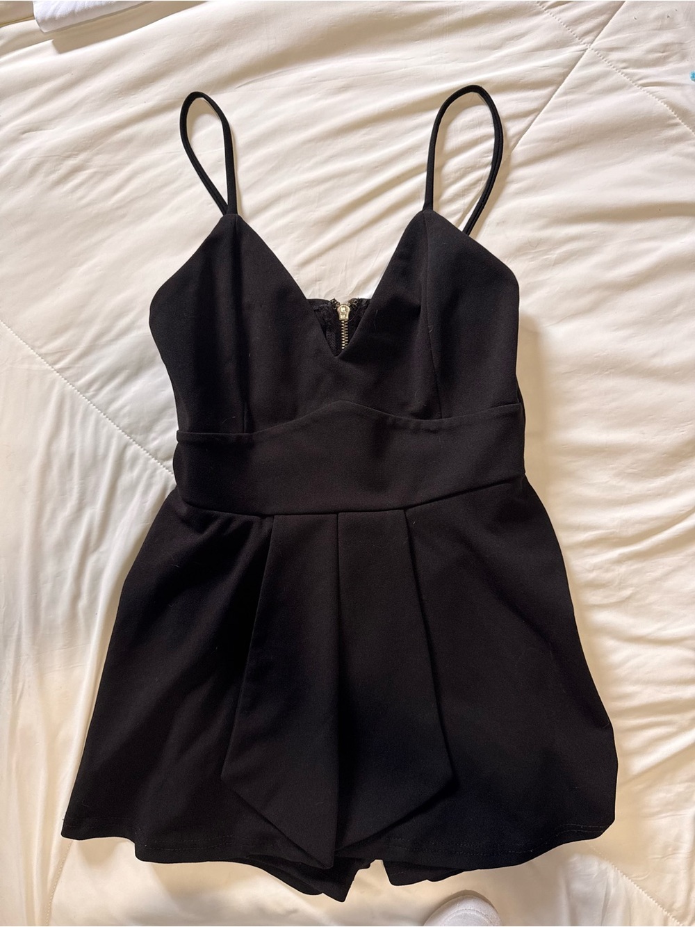 a'gaci Black Spaghetti-Strap Mini Dress Romper
